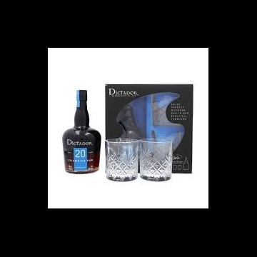 Dictador Columbian Rum 20 Years Old Giftbox met 2 glazen