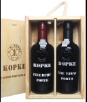 Kopke Kistje met 2 halve flesjes Ruby en Tawny Port