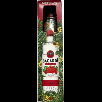 Bacardi Razz + orgineel Bacardi Glas On Pack
