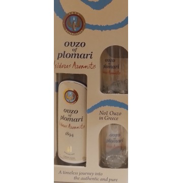 Plomari Ouzo Geschenkverpakking met 2 Glazen