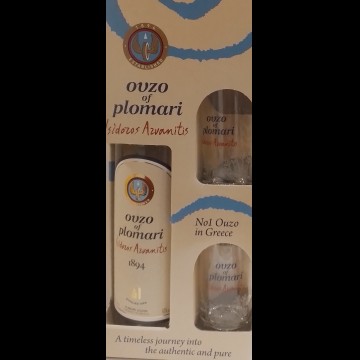 Plomari Ouzo Geschenkverpakking met 2 Glazen
