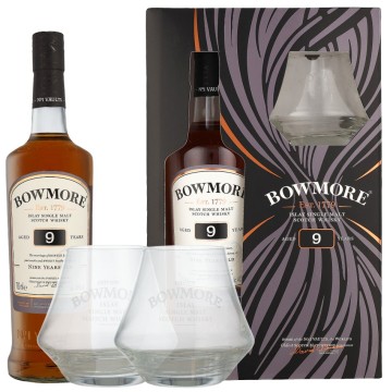 Bowmore 9 Years Old Giftpack met 2 glazen