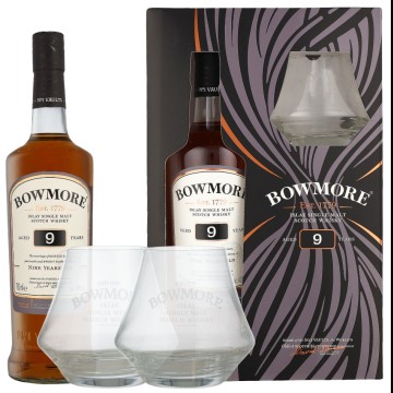 Bowmore 9 Years Old Giftpack met 2 glazen