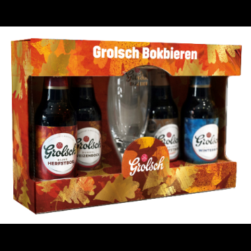 Grolsch Bokbier proeverij 4x30cl + glas